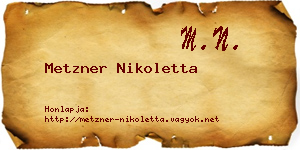 Metzner Nikoletta névjegykártya